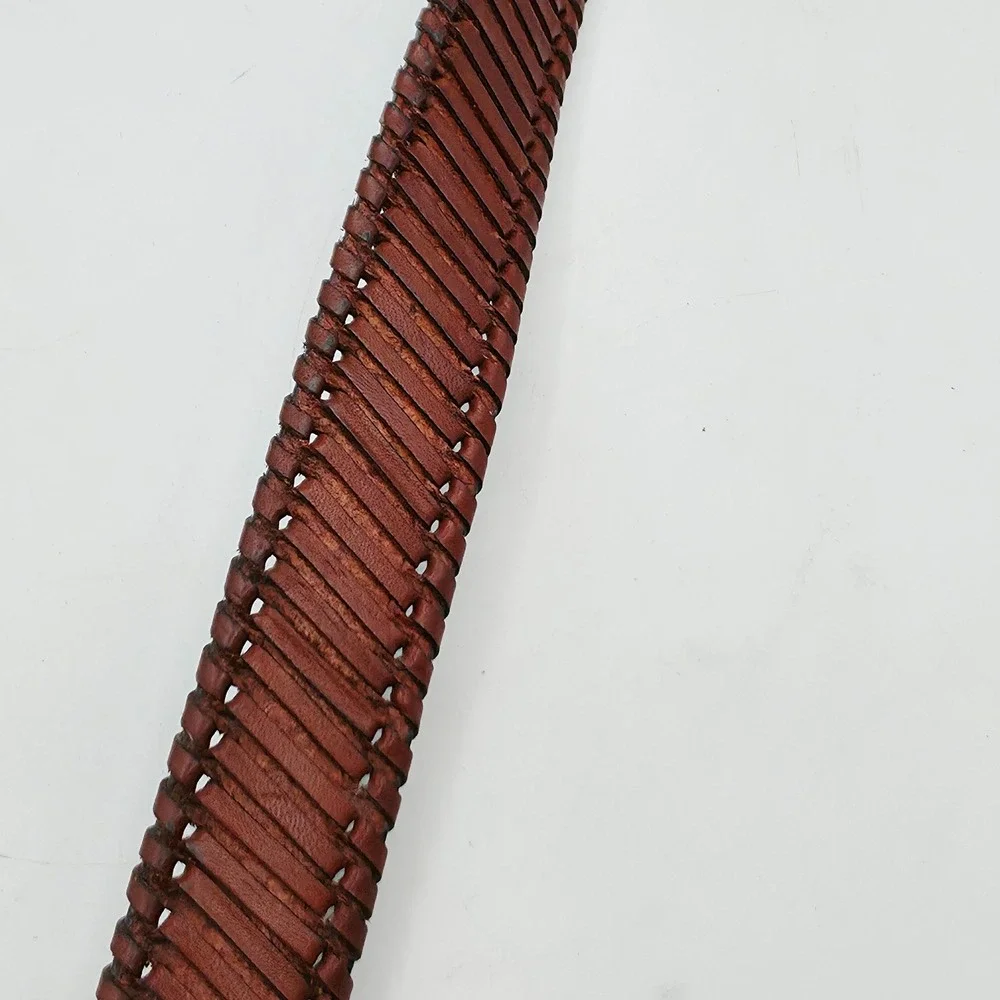 Nocona Belt Co Braided Leather Belt Men 30 Mahogany Brown Western Americana Barn